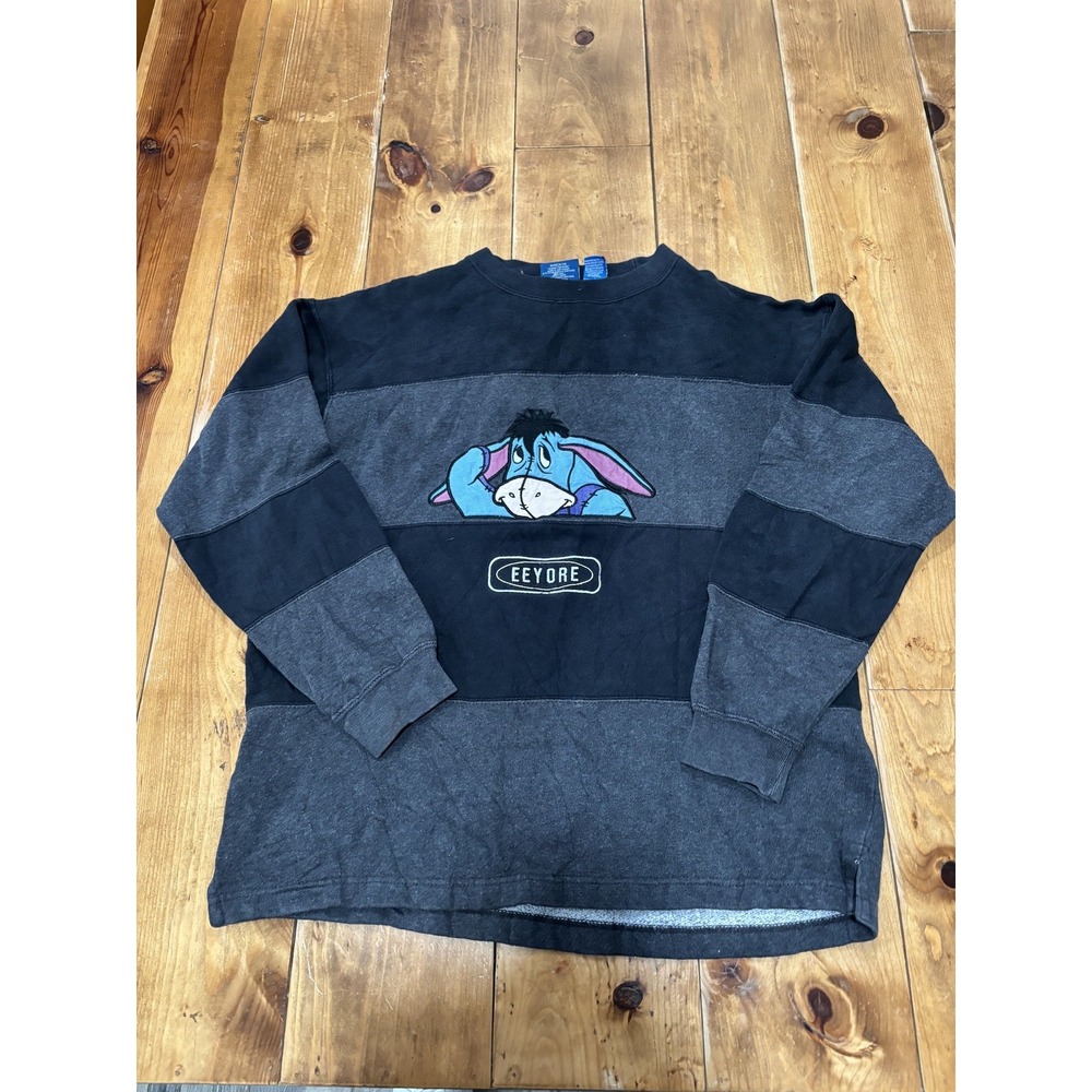 Vintage Pooh Eeyore Boys Youth Small Striped Crewneck Sweatshirt Winnie the Pooh